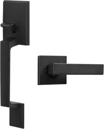 Picture of Aqara Front Door Handleset, Single Cylinder Exterior Door Entry Handle with Door Lever, Reversible for Right and Left Handed Sided Doors, Non-Locking, Ideal for Modern Doors Smart Locks