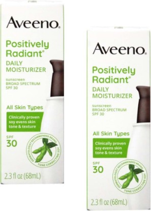 Picture of Aveeno Active Naturals Positively Radiant Daily Moisturizer SPF-30, UVA/UVB Sunscreen, 2.5-Ounce Bottles (Pack of 2)