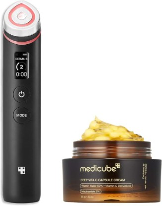 Picture of medicube Booster Pro Black & Deep Vita C Capsule Cream Set for Uneven Skin | Booster Pro Black and Deep Vitamin C Capsule Cream for Uneven Skin Tone and Radiance, Korean Skincare, Perfect Gifting