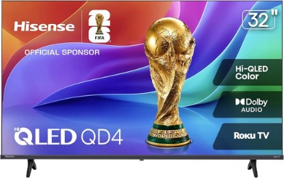 Picture of Hisense 32-Inch Class QD4SR Series Hi-QLED HD Smart Roku TV (32QD4HSR, 2026 Model) – Hi-QLED Color, Dolby Audio, Compatible with Alexa, Full Array LED, Slim Bezel Design