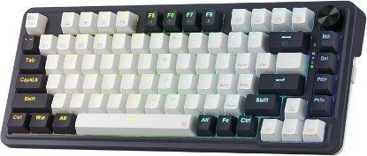 Picture of Redragon K673 PRO Wireless 81-Key RGB Gasket Gaming Keyboard, Scroll Knob | Multi-Function Control Wheel, 0-Delay Tri-Mode, Cushioned 5-Layer Noise Dampening for Creamy Thocky Sound, Compact 80% Size
