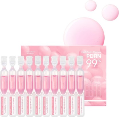 Picture of medicube Salmon DNA PDRN Pink One Day Serum | Intensive Ampoule with PDRN, Collagen, Glutathione, Hyaluronic Acid - Improves skin radiance and glow, Korean Skincare, 10ea