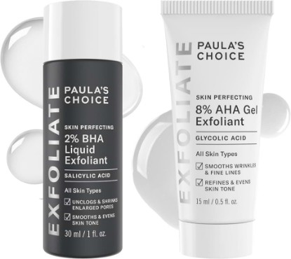 Picture of Paula's Choice SKIN PERFECTING 8% AHA Gel & 2% BHA Liquid Duo | Facial Exfoliants for Blackheads, Enlarged Pores, Wrinkles & Fine Lines with Glycolic & Salicylic Acid