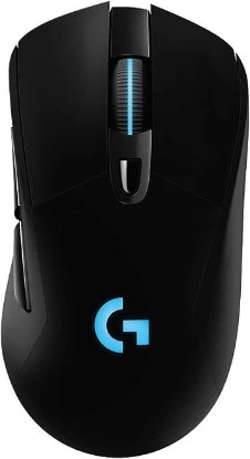 Picture of Logitech G703 Lightspeed Wireless Gaming Mouse - Black | Hero 25K Sensor, LIGHTSYNC RGB, Powerplay Compatible, 10G Optional Weight, 100-25,600 DPI, Rubber Side Grips