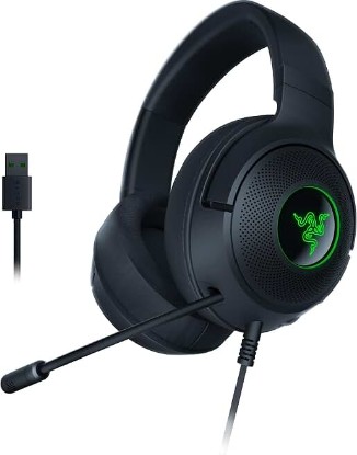 Picture of Razer Kraken V3 X Wired USB Gaming Headset, Lightweight, Black | TriForce 40mm Drivers, HyperClear Cardioid Mic, 7.1 Surround Sound, Chroma RGB Lighting