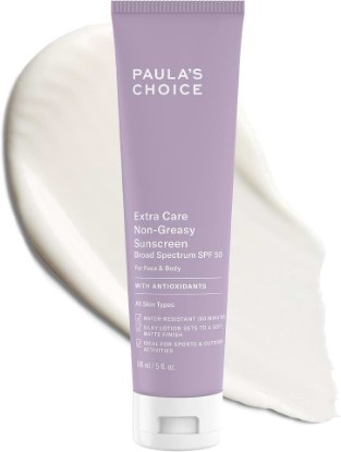 Picture of Paula's Choice Extra Care Oil-Free Face Sunscreen SPF 50, 5 Fl Oz | Daily Moisturizing Lotion with Aloe & Vitamin A/C, Sweat & Water Resistant, UVA/UVB Protection, Fragrance-Free