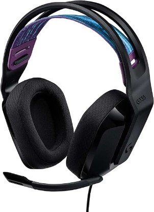 Picture of Logitech G335 Wired Gaming Headset (with Flip to Mute Microphone) - Black | Flip to mute microphone, 3.5mm audio jack, memory foam earpads, compatible with PC, PlayStation, Xbox, Nintendo Switch