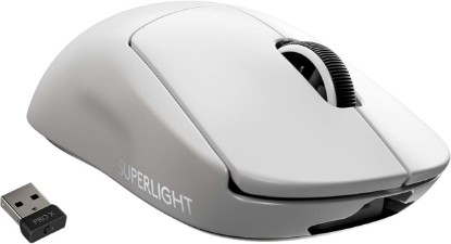 Picture of Logitech G PRO X Superlight Wireless Gaming Mouse, Ultra-Lightweight, Hero 25K Sensor, 25,600 DPI, 5 Programmable Buttons, Long Battery Life, Compatible with PC/Mac - White