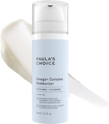 Picture of Paula's Choice Omega+ Complex Lightweight Face Moisturizer, 1.7 Fl Oz | Face Cream with Shea Butter, Plant Oils, Omega Chia, Flaxseed & Vitamin C for Dry & Sensitive Skin, Fragrance-Free