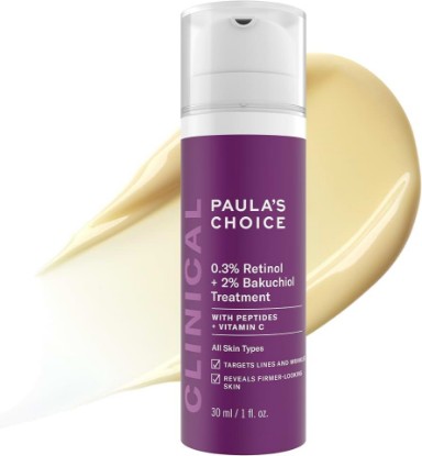 Picture of Paula's Choice CLINICAL 0.3% Retinol + 2% Bakuchiol Face Serum, 1 Fl Oz | Anti-Aging Serum with Ceramides, Hyaluronic Acid, Vitamin C & E for Deep Wrinkles & Fine Lines, Fragrance-Free