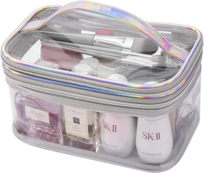 Picture of Glossier Inspired Plastic Bubble Slider Travel Makeup Crafting Bag