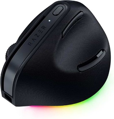 Picture of Razer Pro Click V2 Vertical Wireless Mouse, 6 Button Ergonomic Design | One Click AI Prompt, Supports Windows & Mac, Multi Device Connectivity via 2.4GHz, Bluetooth, or USB C Wired Mode, Chroma RGB
