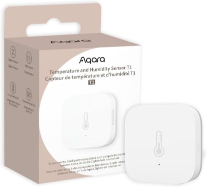 Picture of Aqara Zigbee Temperature and Humidity Sensor T1, Thermometer Hygrometer | Wireless, for Home Automation, Remote Monitoring, Aqara Hub Required, Compatible with Apple HomeKit, Alexa, Works with IFTTT