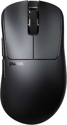 Picture of Pulsar Gaming Gears Xlite Crazylight Gaming Mouse, Medium, Jet Black | Ultra Lightweight 1.55 oz (44g), Ergonomic, Inward Side, Center Hump, Palm/Relaxed Claw Grip, XS-1, 32K DPI, 8K