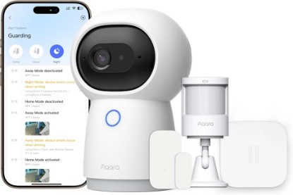 Picture of Aqara Camera Protect Kit Y100-4 Piece Wireless Home Security System | with 2K Camera Hub G3, 3 Smart Sensors, HomeGuardian, Local Automation & 24/7 Alerts, Supports HomeKit, Google Home, Alexa