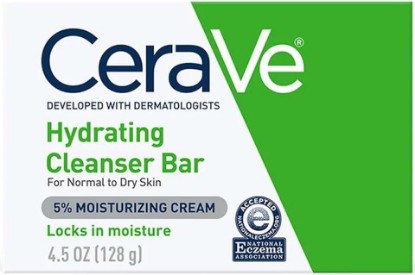 Picture of CeraVe Hydrating Cleanser Bar | 4.5 Ounce | Soap-Free Body and Face Cleanser Bar | Fragrance Free and Non-Irritating (Pack of 5)