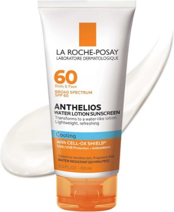 Picture of La Roche-Posay Anthelios Cooling Water Lotion, Face & Body Sunscreen SPF 60 | Cooling water-based sunscreen with antioxidants, broad spectrum sun protection, and a fast-absorbing oil-free texture.