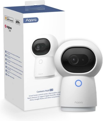 Picture of Aqara 2K Indoor Security Camera Hub G3, 360° Pan & Tilt Smart Cam | WiFi Security Camera for Baby & Pet, AI Facial & Gesture Recognition, Infrared Remote, Compatible with HomeKit Alexa IFTTT