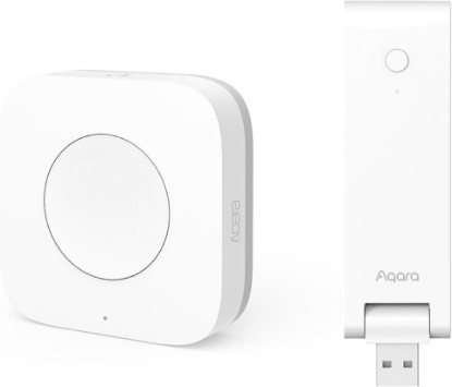 Picture of Aqara Wireless Mini Switch and Aqara M100 Hub kit,Zigbee Connection, Versatile 3-Way Control Button for Smart Home Devices, Compatible with Apple HomeKit, Works with IFTTT