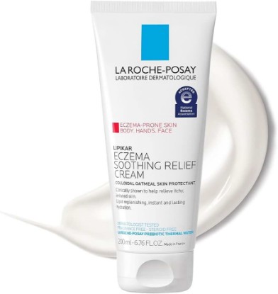 Picture of La Roche-Posay Lipikar Soothing Relief Eczema Cream, Sensitive Skin 6.8oz | Face & body lotion for eczema, dry, sensitive skin with colloidal oatmeal. Soothes and relieves irritation.
