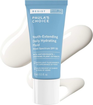 Picture of Paula's Choice RESIST Hydrating Fluid Face Moisturizer SPF 50 | Face Sunscreen for Oily Skin with Chamomile & Vitamin E, UVA/UVB Protection, Fragrance-Free, TSA Friendly