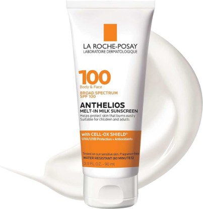 Picture of La Roche-Posay Anthelios Melt-In Milk Sunscreen for Face & Body SPF 100 | Lightweight, fast-absorbing sunscreen with antioxidants for broad spectrum protection. Oil free and oxybenzone free.