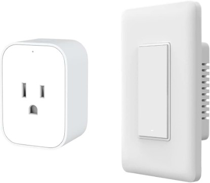 Picture of Aqara Smart Plug Plus Smart Light Switch (No Neutral, Single Rocker), with Energy Monitoring, Scheduling and Voice Control, Compatible with Alexa, Google Assistant, IFTTT, and Apple HomeKit Compatible