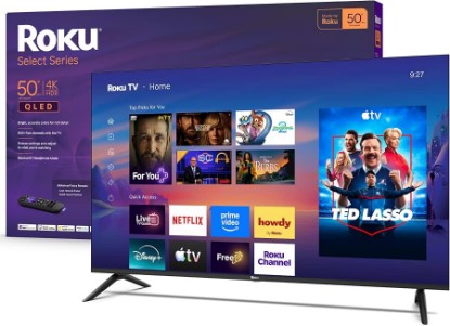 Picture of Roku 50-Inch Select Series Smart TV 2026-4K QLED TV - Roku TV | Flat Screen QLED Television with Voice Remote, Wi-Fi & Bluetooth Headphone Mode - Streaming Live Local News, Sports, & Movies
