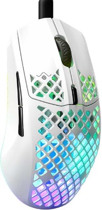 Picture of SteelSeries Aerox 3 - Holey RGB Gaming Mouse - Ultra-lightweight Water Resistant Design - 8,500 DPI TrueMove Core Optical Sensor - Snow