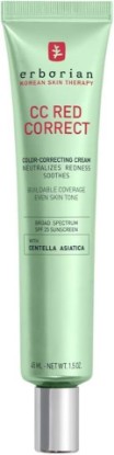 Picture of Erborian CC Red Color-Correcting Cream with SPF 25, Korean Skincare | Primer, neutralizes redness, calming, lightweight, evens tone, soothing, blurring, buildable, everyday wear, green pigment