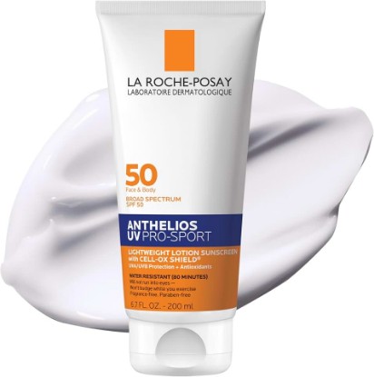 Picture of La Roche-Posay Anthelios UV Pro-Sport SPF Face & Body Sunscreen | Long-lasting water resistant invisible, fast absorbing, sunscreen for face, body & sports. Lightweight, breathable formula.