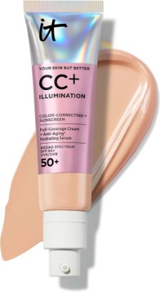 Picture of It Cosmetics CC+ Cream Illumination Radiant Foundation with SPF 50+ | Full Coverage Color Correcting Foundation for Normal/Dry + Mature Skin - Anti-aging Hydrating Serum, Peptide + Niacinamide