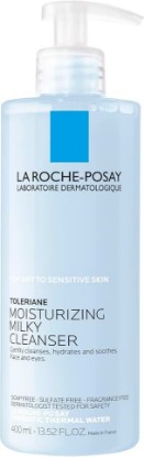 Picture of La Roche-Posay Toleriane Moisturizing Milky Cleanser with Glycerin, 13.5oz | Gentle face wash with glycerin for dry, sensitive, allergy-prone skin. Hydrating face cleanser & makeup remover cleanser.