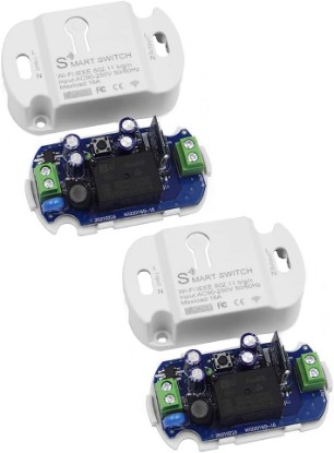 Picture of 16A Basic Wireless Smart Switch，Wi-Fi Light Switch Compatible with Alexa & Google Home & SmartThings,FCC Certified,No Hub Required Support DIY Module (2 pcs)