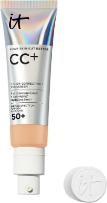 Picture of It Cosmetics CC+ Cream - Natural Full Coverage Foundation With SPF 50+, Color Corrector & Anti-Aging Hydrating Serum, Hyaluronic Acid + Peptides, Lightweight Up To 24H Wear, All Skin Types