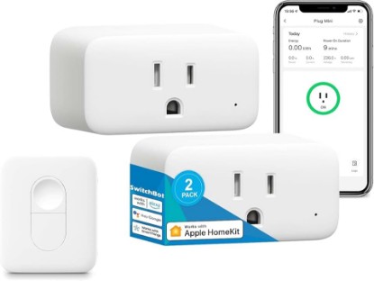Picture of SwitchBot Smart Plug Mini，A Energy Monitoring, WiFi & Bluetooth Outlet, Compatible with Alexa, Google Assistant, Home Assistant, App Control, Timer Function, No Hub Required, Compact Design