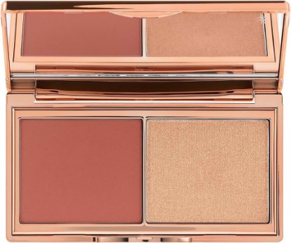 Picture of Charlotte Tilbury Mini Hollywood Blush & Glow Glide Palette, Powder Blush & Highlighter Compact, Face Makeup Duo, Travel Size Makeup Palette