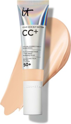 Picture of It Cosmetics CC+ Cream - Natural Full Coverage Foundation With SPF 50+, Color Corrector & Anti-Aging Hydrating Serum, Hyaluronic Acid + Peptides, Lightweight Up To 24H Wear, All Skin Types