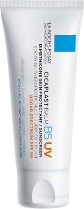 Picture of La Roche-Posay Cicaplast Balm B5 SPF 50 with Centella Asiatica 1.35oz | Multi-purpose cream with panthenol, shea butter, tribioma, zinc oxide sunscreen. Skin protectant for dry skin.