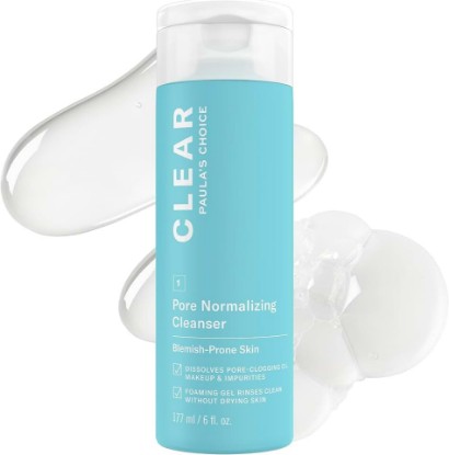 Picture of Paula's Choice CLEAR Pore Normalizing Acne Facial Cleanser | Salicylic Acid Face Wash for Clogged & Enlarged Pores, Redness & Blackhead-Prone Skin, Fragrance-Free [Amazon-developed Certification] Compact by Design