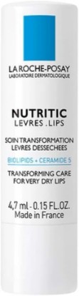 Picture of La Roche-Posay Nutritic Lip Balm for Very Dry Lips with Shea Butter, 0.15oz | Lip moisturizer soothes and repairs chapped lips with shea butter & ceramides. Daily care for very dry lips.