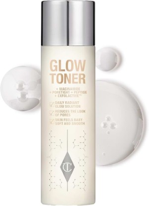 Picture of Charlotte Tilbury Glow Face Toner - Exfoliating Toner for Oily Skin - Helps to Reduce The Appearance of Pores, Hydrate & Plump Skin - Delicately Scented with Rose & Lemon
