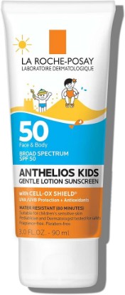 Picture of La Roche-Posay Anthelios Kids Sunscreen Lotion SPF 50 Pediatrician Tested | Gentle broad spectrum sunscreen lotion for kids with antioxidants, oil free & non-comedogenic. Octinoxate & oxybenzone free.