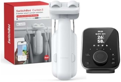Picture of SwitchBot 2025 Automatic Curtain Opener 3 Rod-Bluetooth Remote Control, WiFi&Smartphone Control, Upgraded High-Performance, Add Hub to Compatible with Alexa, Google Home, HomeKit