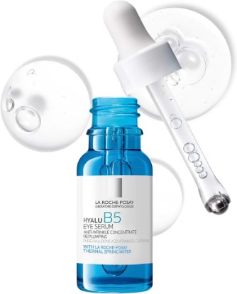Picture of La Roche-Posay Hyalu B5 Eye Serum with Caffeine for Dark Circles, 0.5oz | Hyaluronic acid hydrating eye serum for dark circles & wrinkles with roller ball applicator. Fragrance free.