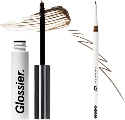 Picture of Glossier Boy Brow Duo, Brown Eyebrow Gel + Warm Brown Arch Pencil, 2 Count | Fills, Defines, Thickens & Holds, 2-in-1 Definer + Volumizing Tinted Pomade, Up to 12h Long Wear, Smudge & Transfer Resistant