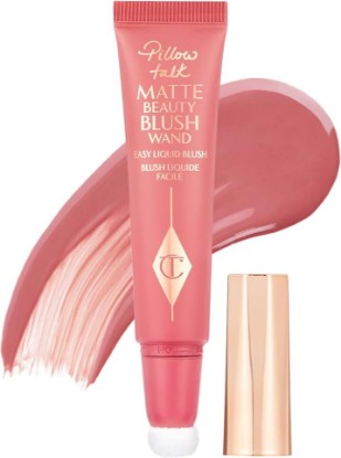 Picture of Charlotte Tilbury Pillow Talk Matte Liquid Blush Wand - Matte Blush for Cheeks with Cushion Applicator - Infused with Lumi-Blur Technology for a Light-Reflecting, Soft-Focus Effect