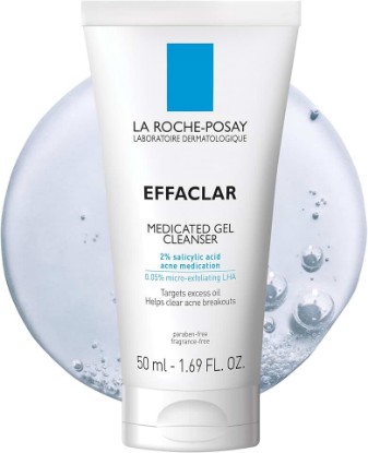 Picture of La Roche-Posay Effaclar Medicated Acne Face Wash with Salicylic Acid | 2% salicylic acid cleanser with LHA and glycerin. Oil free foaming face wash helps clear acne and target excess oil.