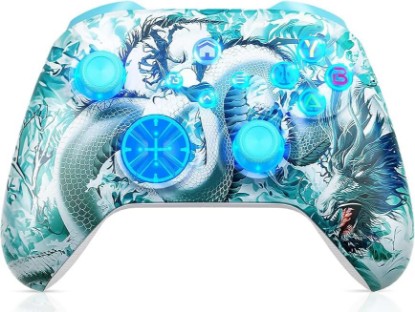 Picture of Gamrombo Wireless Gaming Controller Replacement for Xbox One, Xbox Series X|S, Xbox One S|X Controller with Hall Triggers, Hall Joysticks, Adjust RGB Light, Marco, Turbo, Audio Jack