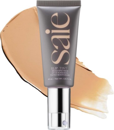 Picture of Saie Slip Tint Tinted Sunscreen for Face, SPF 35, Three (1.35 oz) | Clean Tinted Moisturizer, Dewy & Hydrating Finish Sheer Skin Tint with Hyaluronic Acid, SPF 35 Mineral Face Sunscreen